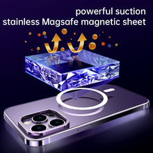 Cargar imagen en el visor de la galería, Magnet Magnetic Case Wireless Charge For IPhone 14 Pro Max Case 14 TPU Cover Shockproof Metal Frame Phone Case