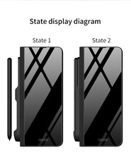 Load image into Gallery viewer, Samsung Galaxy Z Fold 3 Case With S Pen Holder Slot Leather and Tempered Glass Flip Stand Cover For Galaxy Z Fold 3