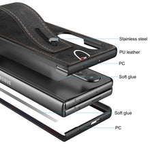 Carregar imagem no visualizador da galeria, Samsung Galaxy Z Fold 3 5G Case Slim Lightweight Genuine Leather Hand Strap Protective Shockproof Cover