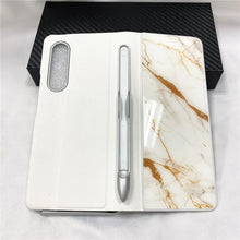 Load image into Gallery viewer, Samsung Galaxy Z Fold 3 Case With S Pen Holder Slot Leather and Tempered Glass Flip Stand Cover For Galaxy Z Fold 3