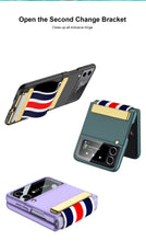 Carregar imagem no visualizador da galeria, Painted Leather Hand Strap Plastic Case For Samsung Galaxy Z Flip 3 5G Back Screen Glass Cover For Samsung Z Flip 3 5G Case