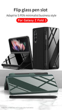 Load image into Gallery viewer, Samsung Galaxy Z Fold 3 Case With S Pen Holder Slot Leather and Tempered Glass Flip Stand Cover For Galaxy Z Fold 3