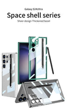 Load image into Gallery viewer, Transparent TPU Clear PC Shockproof Hard Cell Phone Case with Pen For Samsung S23 S24 Ultra S23 S24 Plus