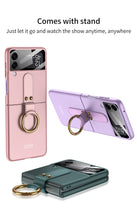 Lade das Bild in den Galerie-Viewer, Ultra-thin Back Screen Glass Case Cover For Samsung Galaxy Z Flip 3 5G Case Finger-Ring Plastic Hard Cover For Samsung Flip3