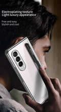 Charger l'image dans la galerie, Front Tempered Glass Case For Samsung Galaxy Z Fold 3 5G Transparent Plating With Pen Slot Cover For Samsung Fold 3 5G Case