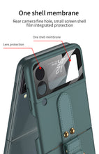 Lade das Bild in den Galerie-Viewer, Ultra-thin Back Screen Glass Case Cover For Samsung Galaxy Z Flip 3 5G Case Finger-Ring Plastic Hard Cover For Samsung Flip3