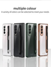 Charger l'image dans la galerie, Front Tempered Glass Case For Samsung Galaxy Z Fold 3 5G Transparent Plating With Pen Slot Cover For Samsung Fold 3 5G Case