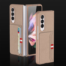 Carregar imagem no visualizador da galeria, Leather Card Package Case For Samsung Galaxy Z Fold 3 5G Anti-knock Protection Hard Cover For Samsung Z Fold3 Case Coque