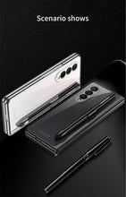Charger l'image dans la galerie, Front Tempered Glass Case For Samsung Galaxy Z Fold 3 5G Transparent Plating With Pen Slot Cover For Samsung Fold 3 5G Case