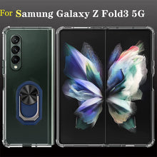 Load image into Gallery viewer, Ring Case for Galaxy Z Fold 3 Reinforced Corners Shockproof Soft TPU Bumper Back Airbag Case For Samsung Galaxy Z Fold3 5G