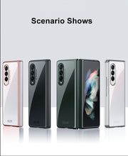 Carregar imagem no visualizador da galeria, Luxury Plating Flip Case For Samsung Galaxy Z Fold 2 3 5G HD Transparent Shockproof Hard Cover For Samsung Z Fold3 5G Case