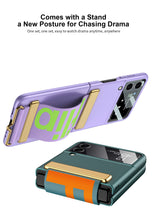 Load image into Gallery viewer, Leather Belts Holder Case For Samsung Galaxy Z Flip 3 5G With Back Screen Protector Hard Cover For Samsung Z Flip 3 5G Case