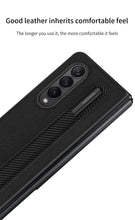 Charger l'image dans la galerie, Leather Pen Slot Bag Case For Samsung Galaxy Z Fold 3 5G Ultra-thin Anti-knock Protection Cover For Samsung Z Fold3 5G Case
