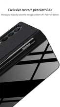 Load image into Gallery viewer, Samsung Galaxy Z Fold 3 Case With S Pen Holder Slot Leather and Tempered Glass Flip Stand Cover For Galaxy Z Fold 3