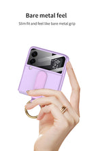 Lade das Bild in den Galerie-Viewer, Ultra-thin Back Screen Glass Case Cover For Samsung Galaxy Z Flip 3 5G Case Finger-Ring Plastic Hard Cover For Samsung Flip3