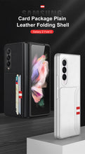 Carregar imagem no visualizador da galeria, Leather Card Package Case For Samsung Galaxy Z Fold 3 5G Anti-knock Protection Hard Cover For Samsung Z Fold3 Case Coque