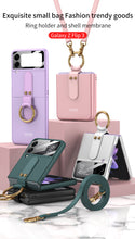 Lade das Bild in den Galerie-Viewer, Ultra-thin Back Screen Glass Case Cover For Samsung Galaxy Z Flip 3 5G Case Finger-Ring Plastic Hard Cover For Samsung Flip3