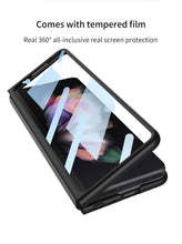 Charger l'image dans la galerie, Outer Screen Glass Luggage Design Case For Samsung Galaxy Z Fold 3 5G Anti-knock Plastic Cover For Samsung Z Fold 3 5G Case