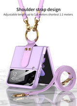 Lade das Bild in den Galerie-Viewer, Ultra-thin Back Screen Glass Case Cover For Samsung Galaxy Z Flip 3 5G Case Finger-Ring Plastic Hard Cover For Samsung Flip3