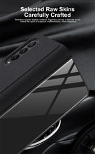 Carregar imagem no visualizador da galeria, Leather Tempered Glass Case For Samsung Galaxy Z Fold 3 5G Cover Luxury Holster Anti-knock Hard For Samsung Z Fold3 5G Case