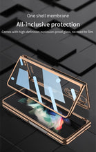 Charger l'image dans la galerie, Front Tempered Glass Case For Samsung Galaxy Z Fold 3 5G Transparent Plating With Pen Slot Cover For Samsung Fold 3 5G Case
