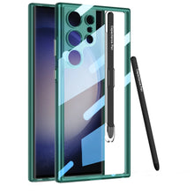 Load image into Gallery viewer, Transparent TPU Clear PC Shockproof Hard Cell Phone Case with Pen For Samsung S23 S24 Ultra S23 S24 Plus
