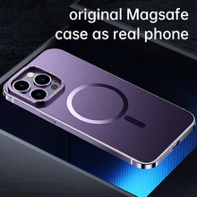 Cargar imagen en el visor de la galería, Magnet Magnetic Case Wireless Charge For IPhone 14 Pro Max Case 14 TPU Cover Shockproof Metal Frame Phone Case