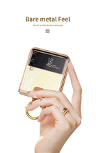 Charger l'image dans la galerie, Luxury Transparent Plating Case Cover For Samsung Galaxy Z Flip 3 5G Case Ring Stand Hard Phone Cover For Galaxy Z Flip3 5G
