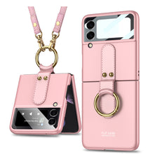 Lade das Bild in den Galerie-Viewer, Ultra-thin Back Screen Glass Case Cover For Samsung Galaxy Z Flip 3 5G Case Finger-Ring Plastic Hard Cover For Samsung Flip3