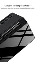 Load image into Gallery viewer, Leather Tempered Glass Pen Slot Case For Samsung Galaxy Z Fold 3 5G Full Protection Hard Cover