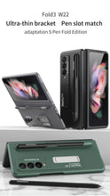 Cargar imagen en el visor de la galería, Ultra-thin Stand Holder Case For Samsung Galaxy Z Fold 3 5G With Pen Slot Shockproof Hard Cover For Samsung Z Fold 3 Case