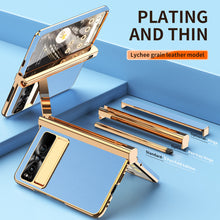 Lade das Bild in den Galerie-Viewer, Ultra-Thin Leather Google Pixel Fold shell anti-fall all-inclusive Case double pen slot hinge With Stylus