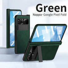 Carregar imagem no visualizador da galeria, Plain leather Google Pixel Fold Case folding anti-fall hinge all-inclusive protective case