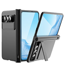 Charger l'image dans la galerie, Slim Anodized Google Pixel Fold Case with Hinge Protective Screen Protector Pen Slot and Stylus