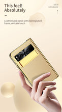 Lade das Bild in den Galerie-Viewer, Ultra-thin Leather Electroplating Google Pixel Fold Case All-Inclusive Hinge with Screen Protector