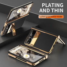 Lade das Bild in den Galerie-Viewer, Ultra-thin Leather Electroplating Google Pixel Fold Case All-Inclusive Hinge with Screen Protector