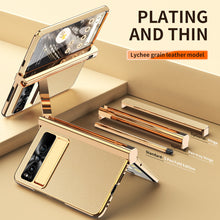 Lade das Bild in den Galerie-Viewer, Ultra-Thin Leather Google Pixel Fold shell anti-fall all-inclusive Case double pen slot hinge With Stylus