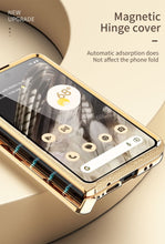 Lade das Bild in den Galerie-Viewer, Ultra-thin Leather Electroplating Google Pixel Fold Case All-Inclusive Hinge with Screen Protector