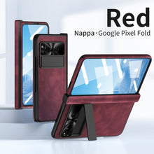 Carregar imagem no visualizador da galeria, Plain leather Google Pixel Fold Case folding anti-fall hinge all-inclusive protective case