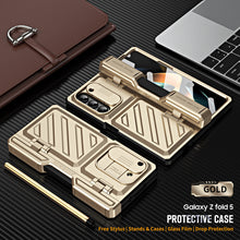 Cargar imagen en el visor de la galería, Ultra Strong Drop Prevention Case For Samsung Galaxy Z Fold5 With Bracket and Front Film Free Stylus