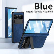 Carregar imagem no visualizador da galeria, Plain leather Google Pixel Fold Case folding anti-fall hinge all-inclusive protective case