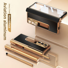 Cargar imagen en el visor de la galería, Samsung Z Fold5/Fold4/Fold3 Aluminum Alloy Case With Hinge Protective case & Pen Slot Free Stylus