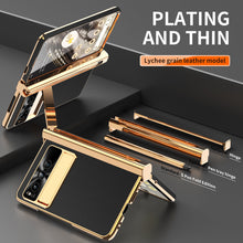 Lade das Bild in den Galerie-Viewer, Ultra-Thin Leather Google Pixel Fold shell anti-fall all-inclusive Case double pen slot hinge With Stylus