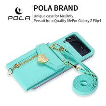 Load image into Gallery viewer, Samsung Z Flip5 Case Z Flip4 Lychee Pattern Zipper Cardholder Diagonal Folding Case