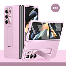 Load image into Gallery viewer, Leather Galaxy Z Fold5 Case with Front Screen Protector With Hidden Kick-Stand