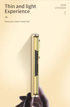 Cargar imagen en el visor de la galería, Electroplated Leather Google Pixel Fold Case with Dual Hinge Protective Screen Protector and Hidden Kickstand Pen Slot Free Stylus