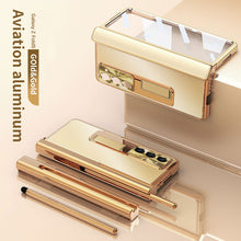 Cargar imagen en el visor de la galería, Samsung Z Fold5/Fold4/Fold3 Aluminum Alloy Case With Hinge Protective case & Pen Slot Free Stylus