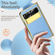 Lade das Bild in den Galerie-Viewer, Ultra-thin Leather Electroplating Google Pixel Fold Case All-Inclusive Hinge with Screen Protector