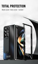 Lade das Bild in den Galerie-Viewer, Ultra-thin Electroplated Galaxy Z Fold5 Case with Front Screen Protector Pen Slot Free Stylus & Kick-stand