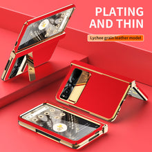 Lade das Bild in den Galerie-Viewer, Ultra-thin Leather Electroplating Google Pixel Fold Case All-Inclusive Hinge with Screen Protector